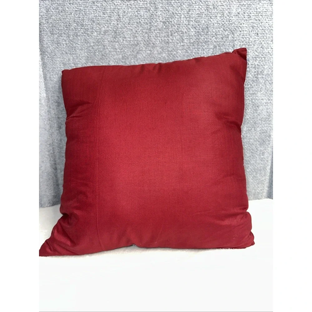 Holiday Tapestry Pillow Festive Christmas‎ Wreath Tree & Cardinal 14.5 X 14.5